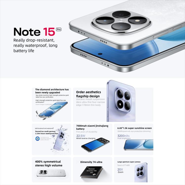 Xiaomi Redmi Note 15 Pro 5G, 12GB+256GB,